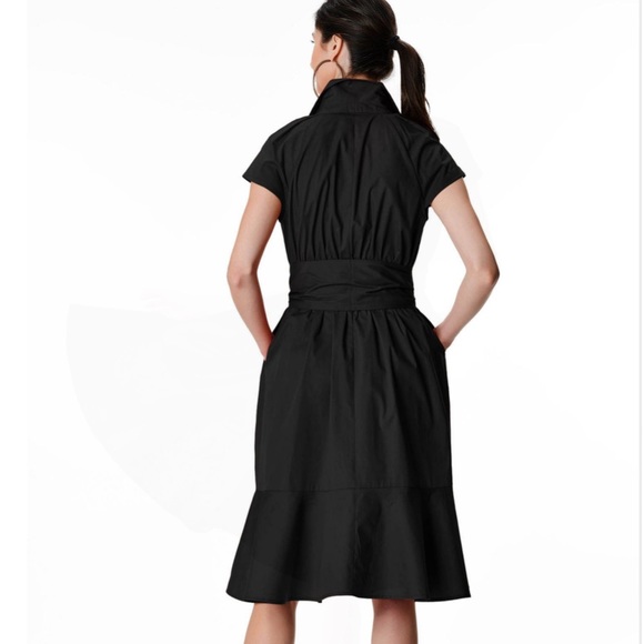 Eshakti Black Cotton Poplin Dress - Picture 2 of 10